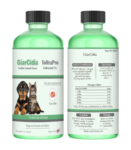 GiarCidia Toltra Pro – 5.0% Toltrazuril for Cats & Dogs